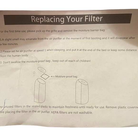 2 Replacement Air Filters True HEPA Filtration Compatible w/ BS-03 Air Purifier - Picture 4 of 4